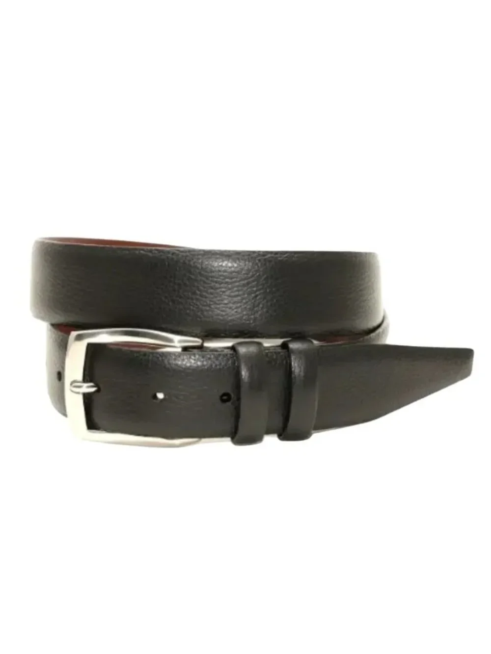 NEW TORINO European Tumbled Calfskin Leather Belt Black MENS 44